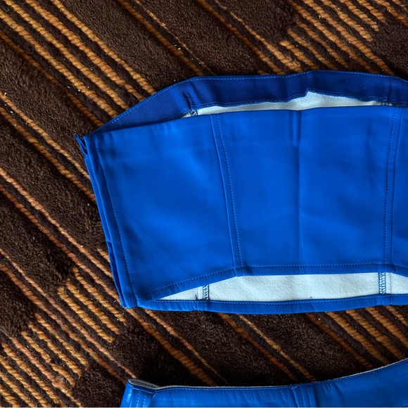 NEW! ASOS Vegan Leather Cobalt Blue Tube Top Set - Picture 8 of 10